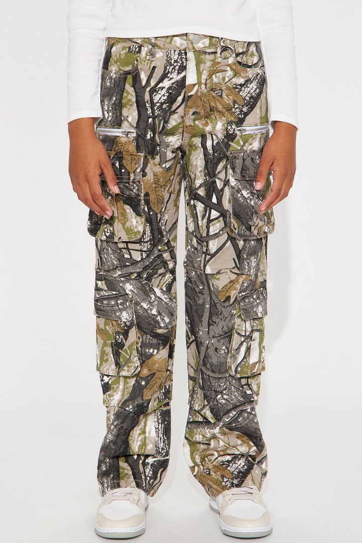 Mini Sneak Attack Camo Cargo Jean - Taupe/combo