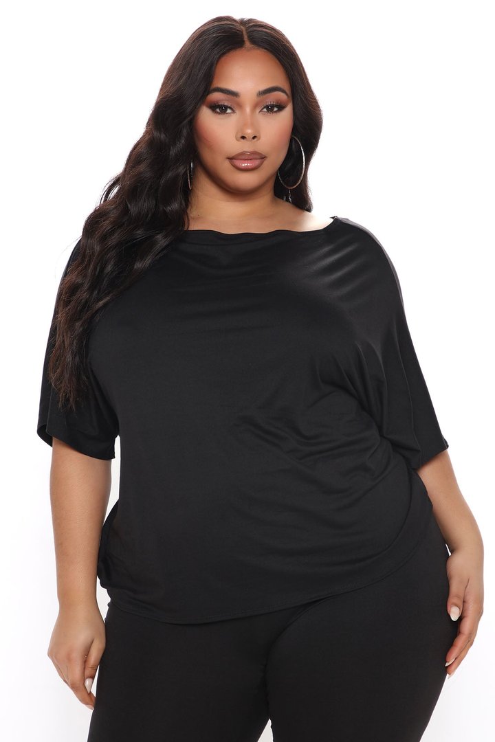 Don't Get This Twisted Short Sleeve Pant Set - Black