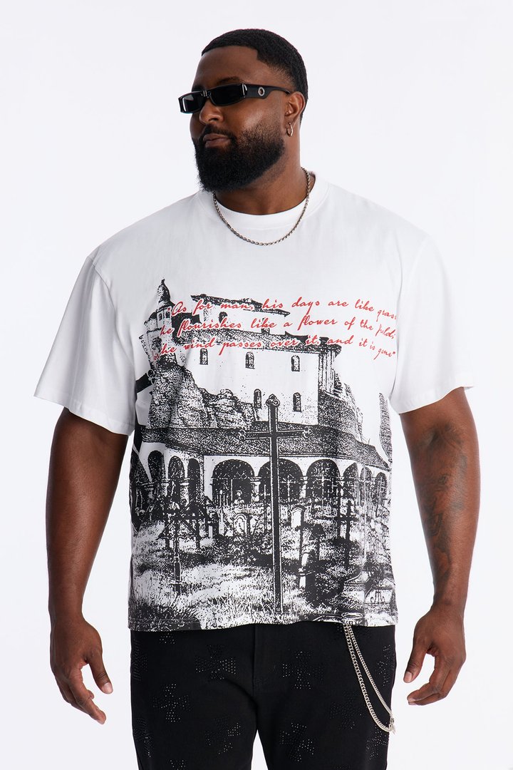 Oversized At The Cross Short Sleeve Tee - White