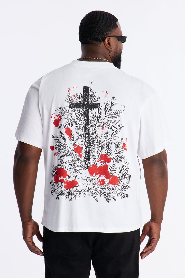 Oversized At The Cross Short Sleeve Tee - White