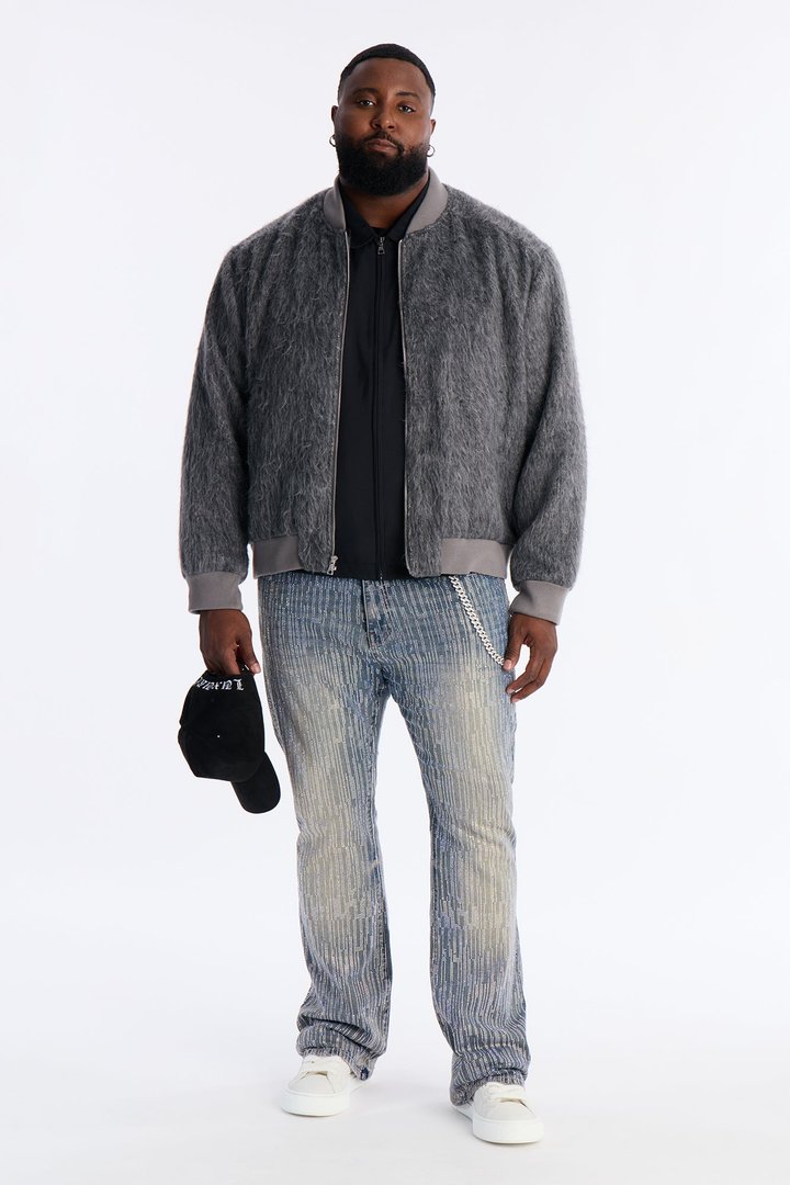 Stacked Skinny Flare Prizm Jeweled Jean - Vintage Blue Wash