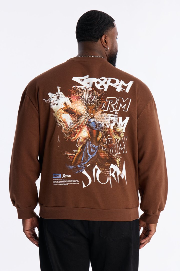 Marvel X-Men Storm Crew Neck Sweatshirt - Chocolate