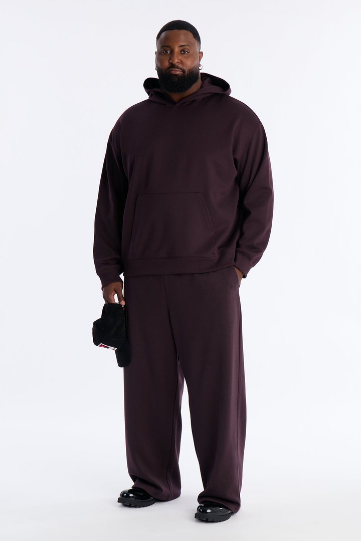 Structured Fleece Hoodie - Plum