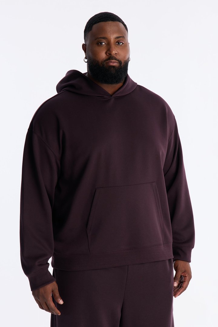 Structured Fleece Hoodie - Plum