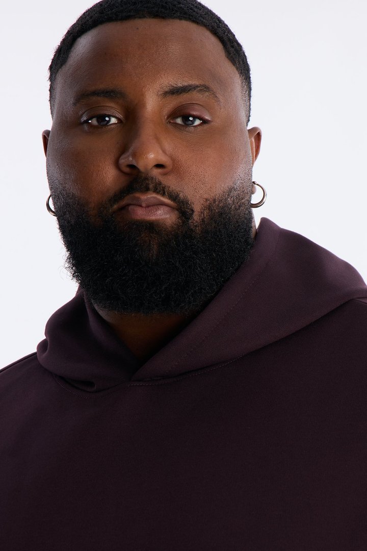 Structured Fleece Hoodie - Plum