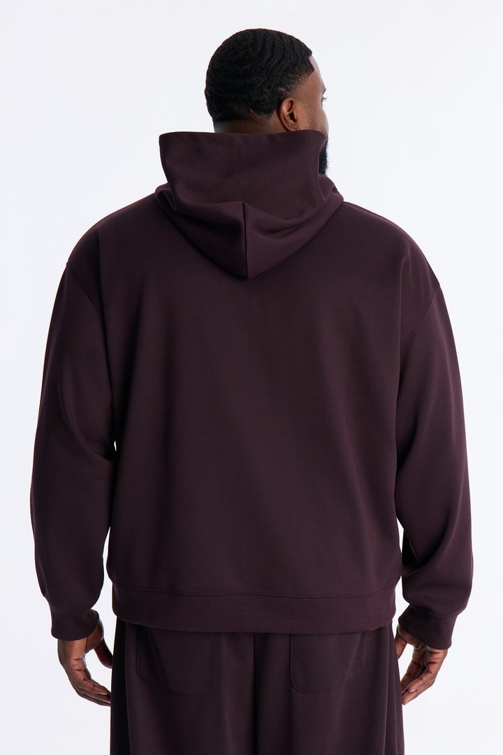 Structured Fleece Hoodie - Plum