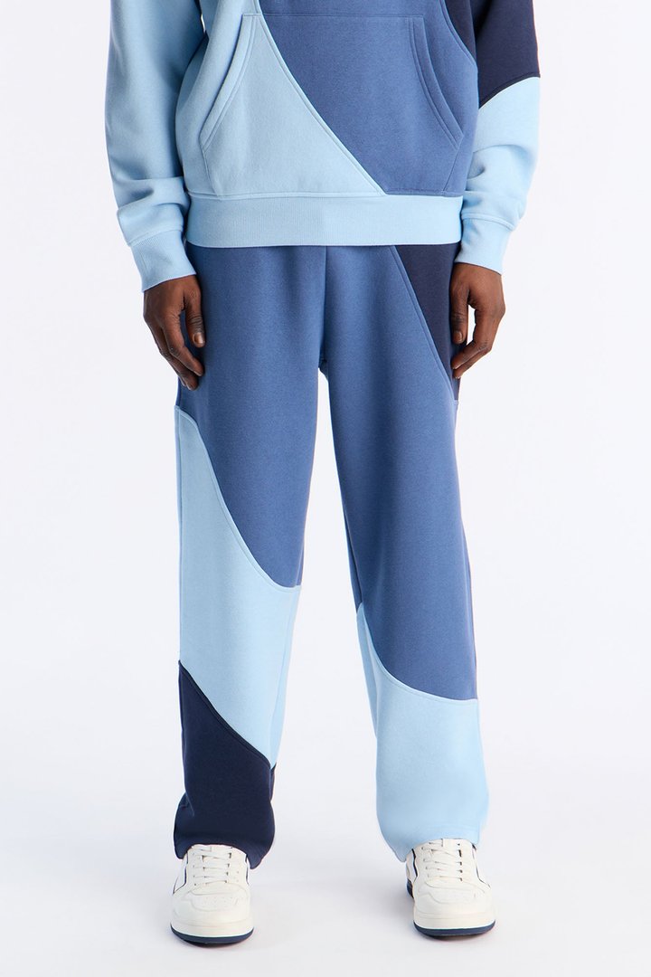 Neapolitan Paneled Straight Sweatpants - Blue