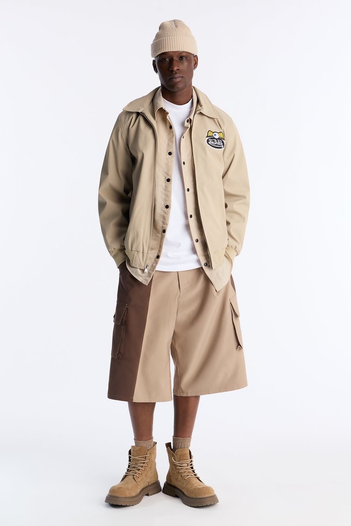 Baggy Elevated High Waist Detail Tech Short - Brown