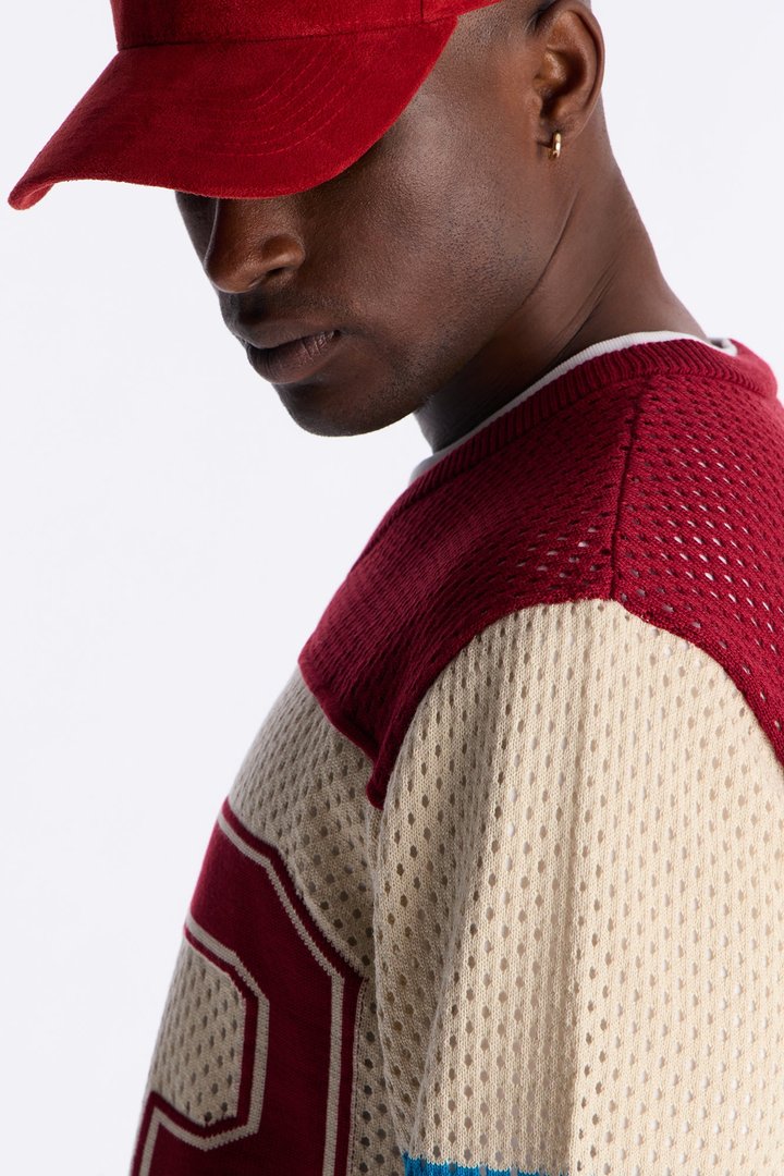 33 Striped Short Sleeve Jersey - Burgundy/combo