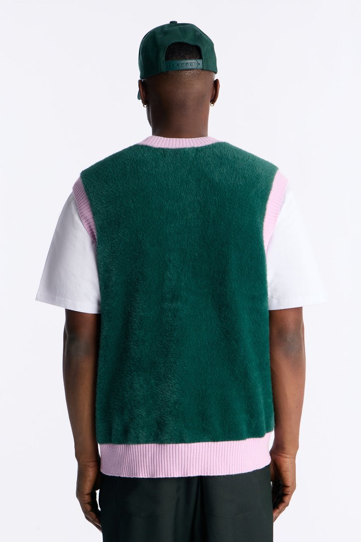 Gridlock Fuzzy Sweater Vest - Purple