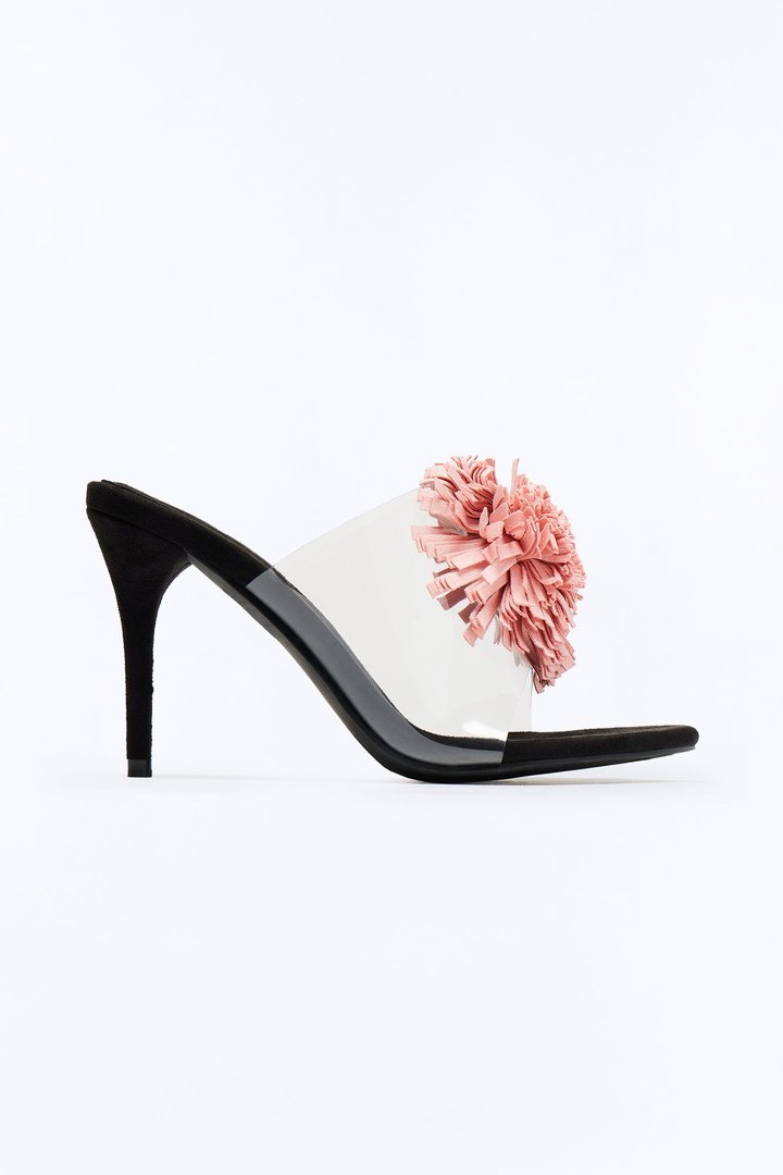 Nulive Flower Stiletto Heels - Black