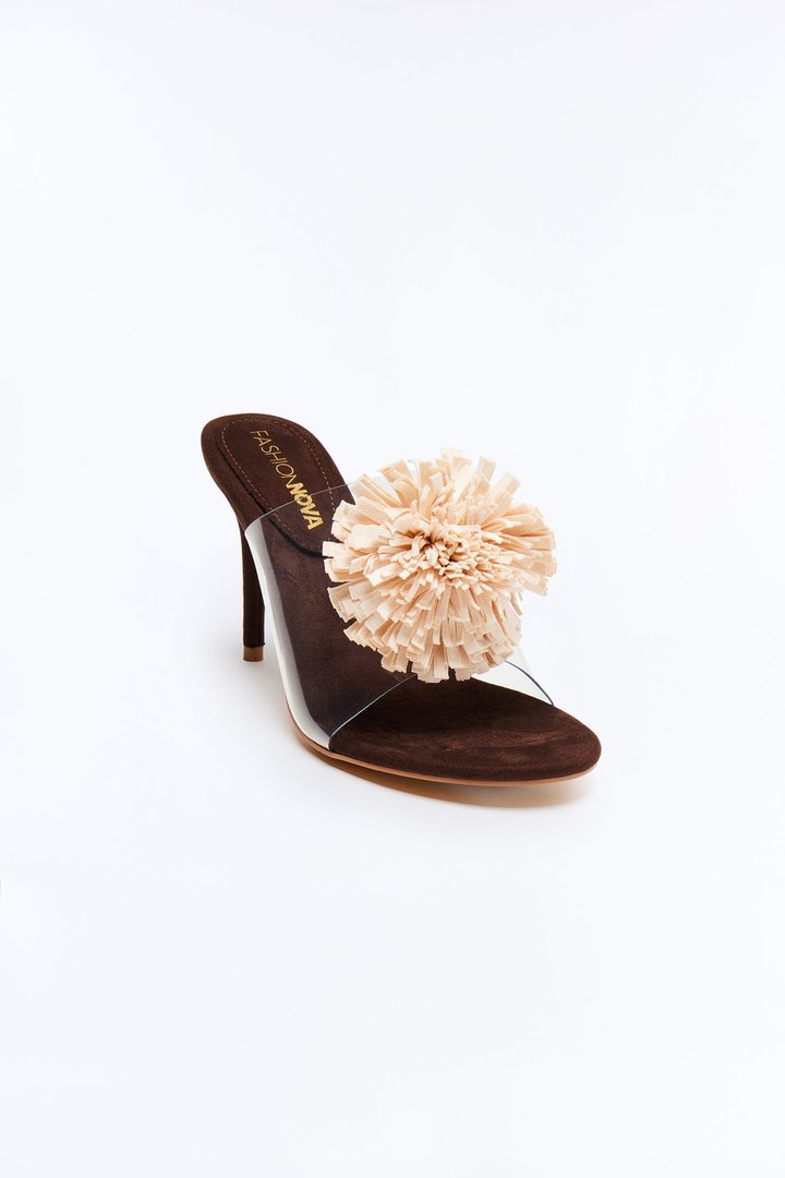 Nulive Flower Stiletto Heels - Brown