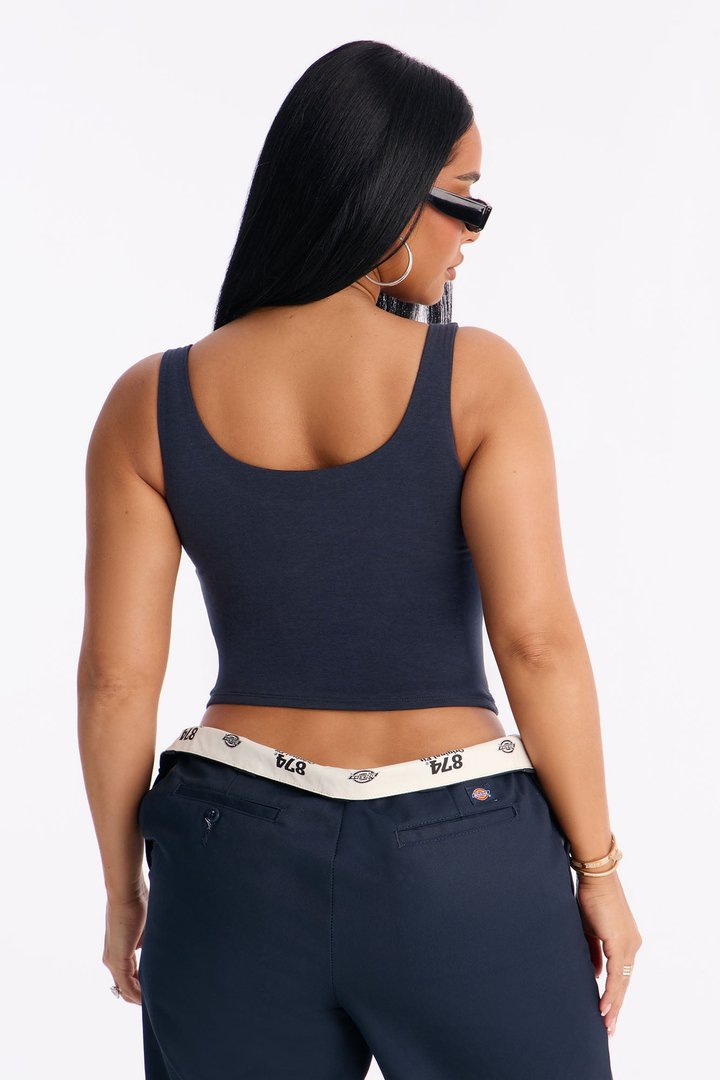 Denise Double Lined Tank - Navy
