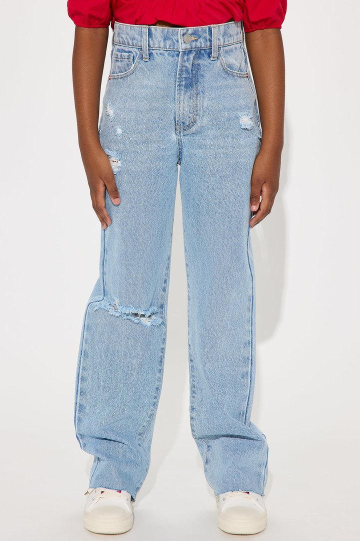 Mini Topanga 90's Ripped Straight Leg Jeans - Medium Wash