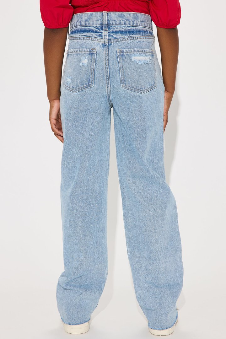 Mini Topanga 90's Ripped Straight Leg Jeans - Medium Wash