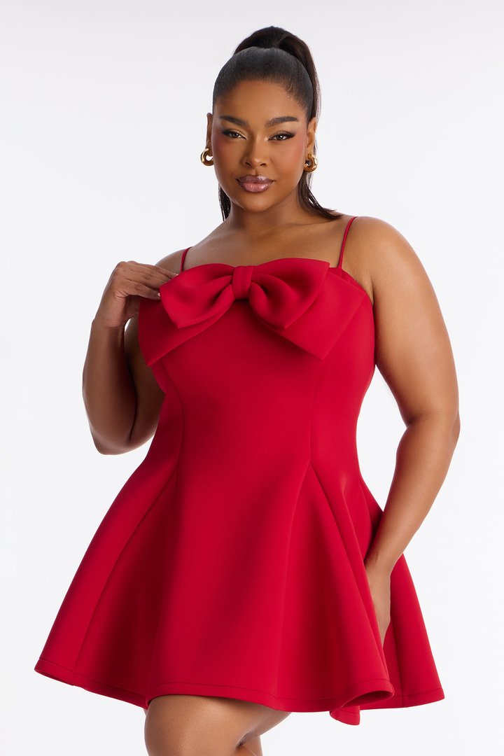 Just A Lover Girl A Line Scuba Mini Dress - Red