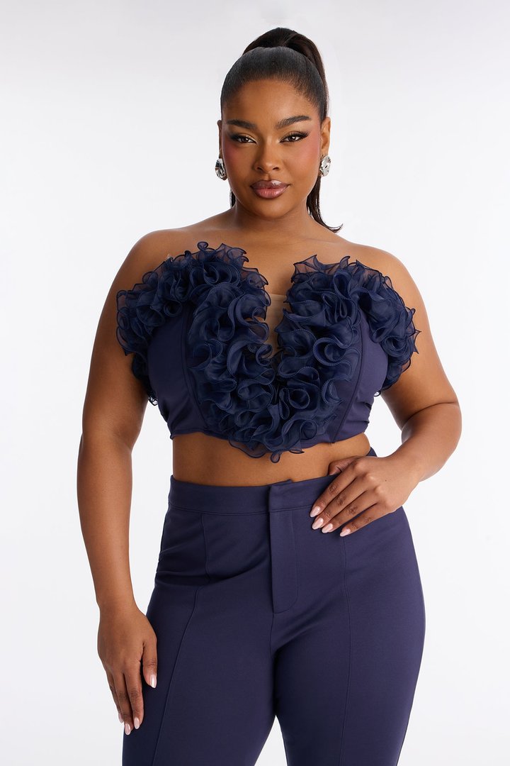 Ruby Rose Corset Pant Set - Navy