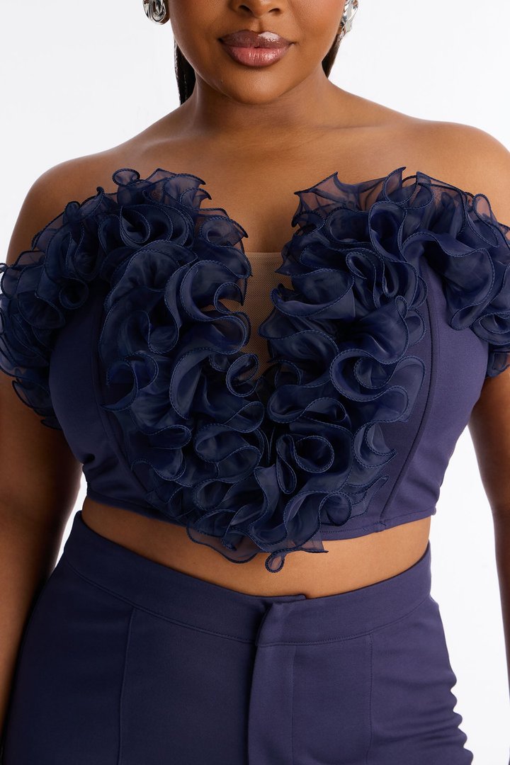 Ruby Rose Corset Pant Set - Navy