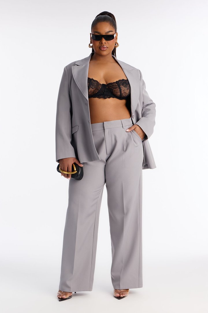 Kendall High Rise Trouser Pant - Grey
