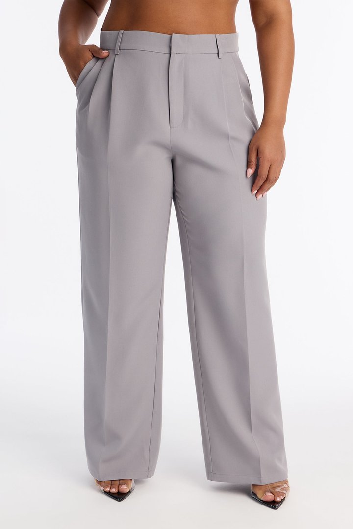 Kendall High Rise Trouser Pant - Grey