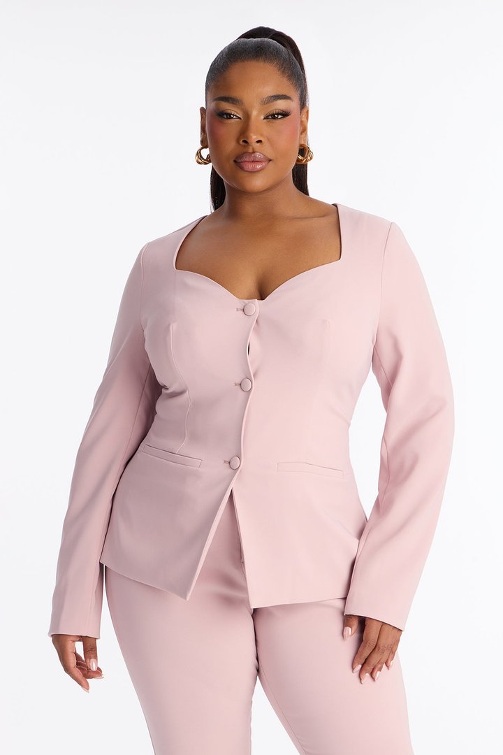 Bianca Blazer Capri Set - Pink