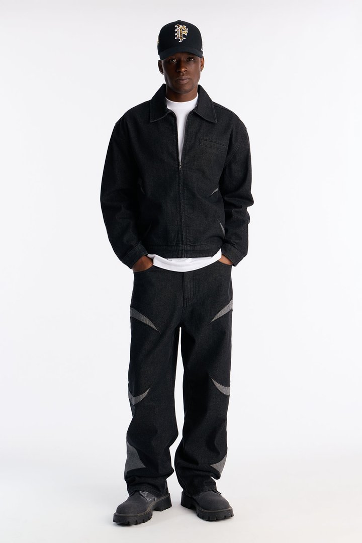 Baggy Crescent Jean - Black