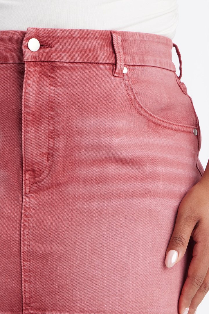 Harper Washed Twill Mini Skirt - Burgundy