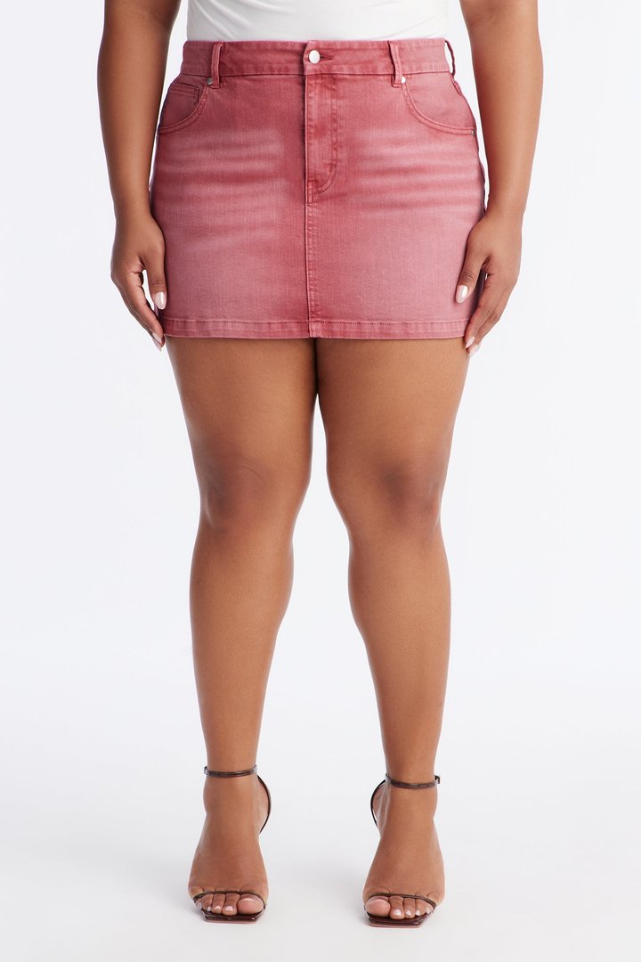 Harper Washed Twill Mini Skirt - Burgundy