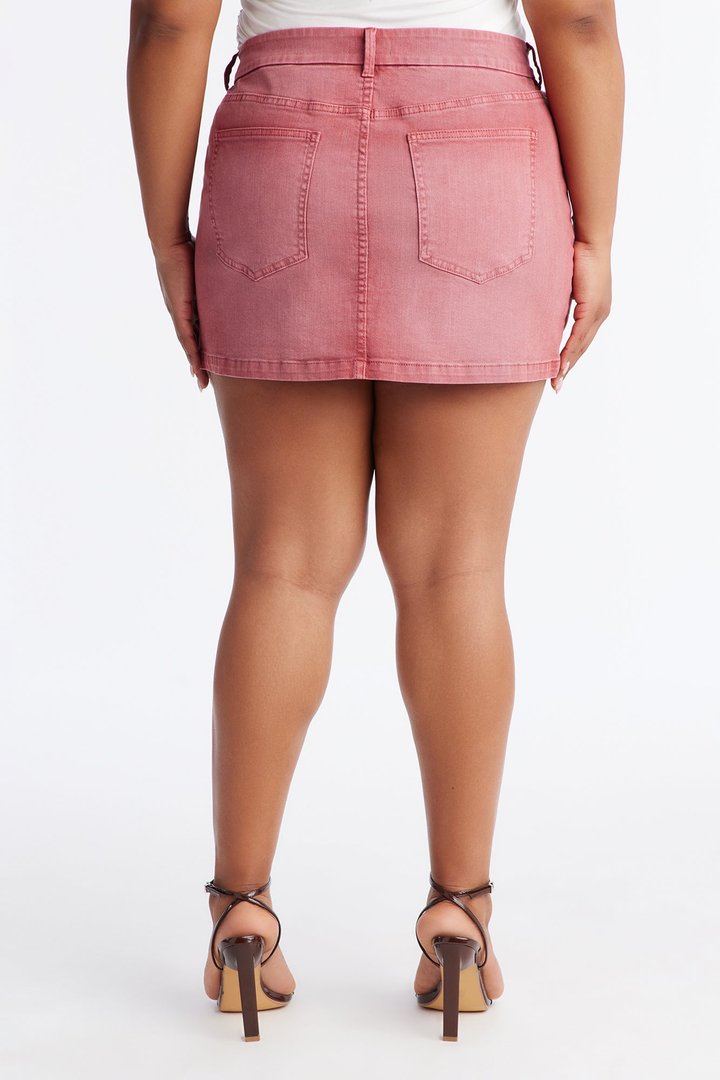 Harper Washed Twill Mini Skirt - Burgundy