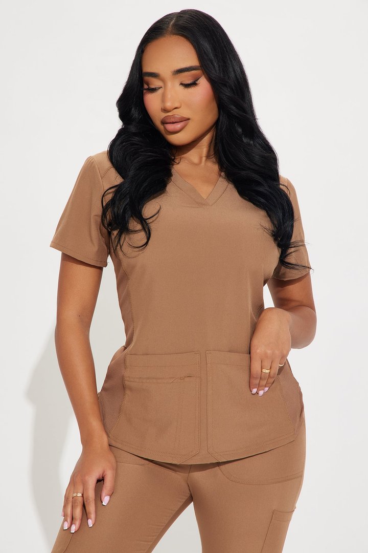 Full Shift 4 Way Stretch Uniform Scrub Set - Chocolate