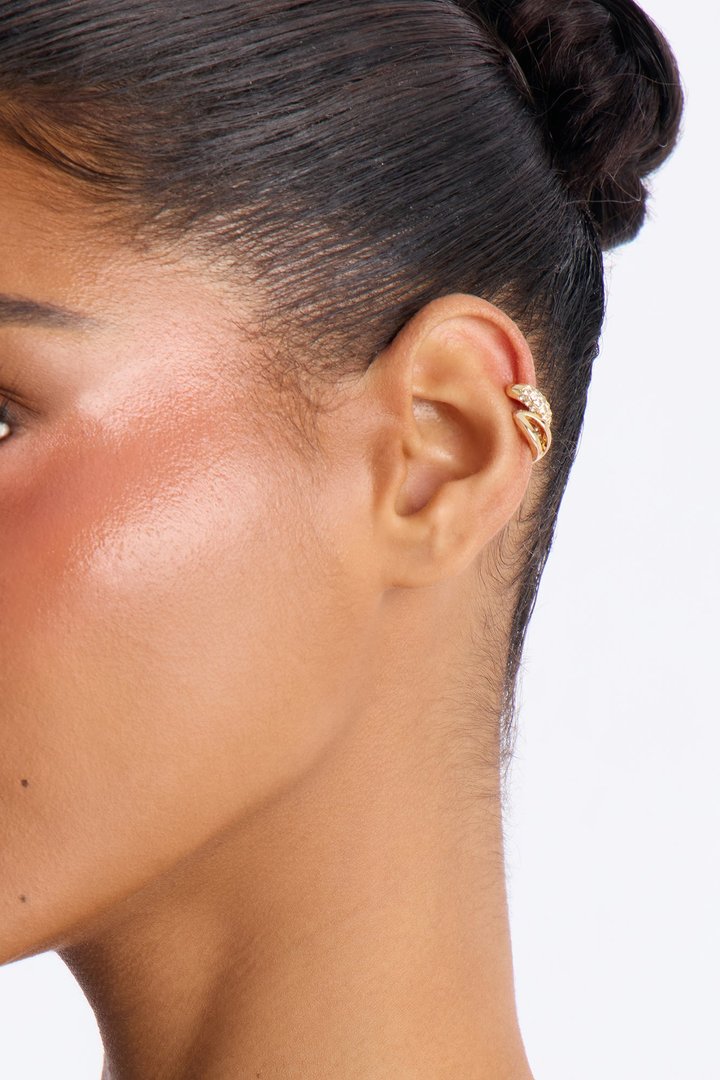 Bling Bling 2 Piece Ear Cuff Set - Gold