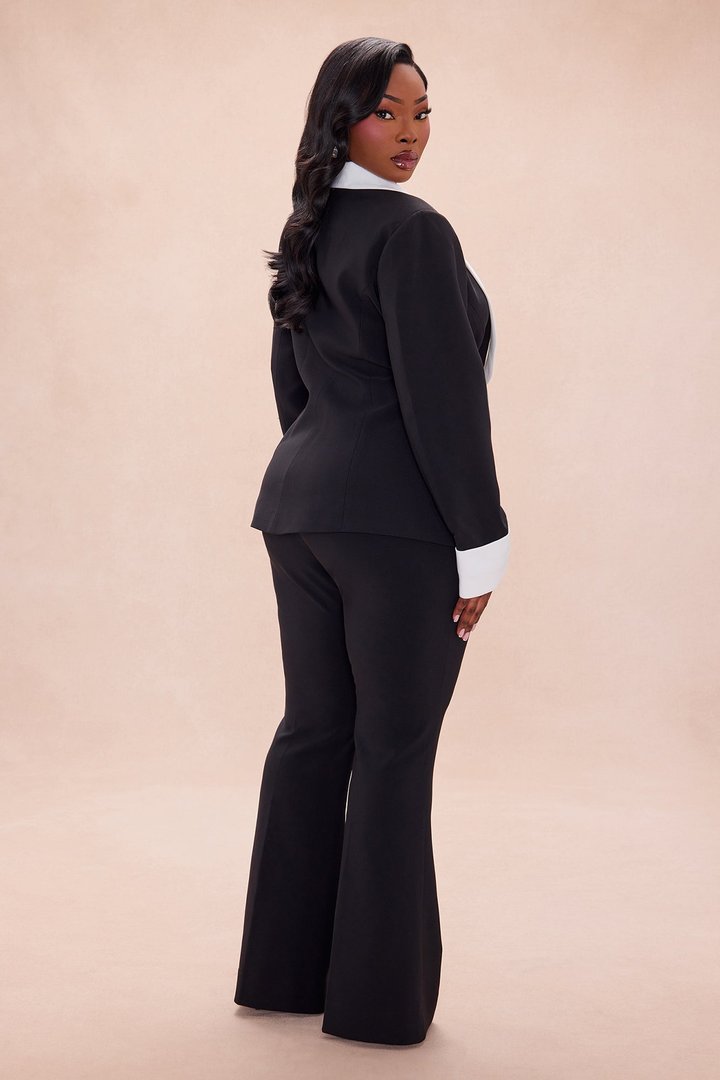 Bianca Blazer Suit Set - Black/White