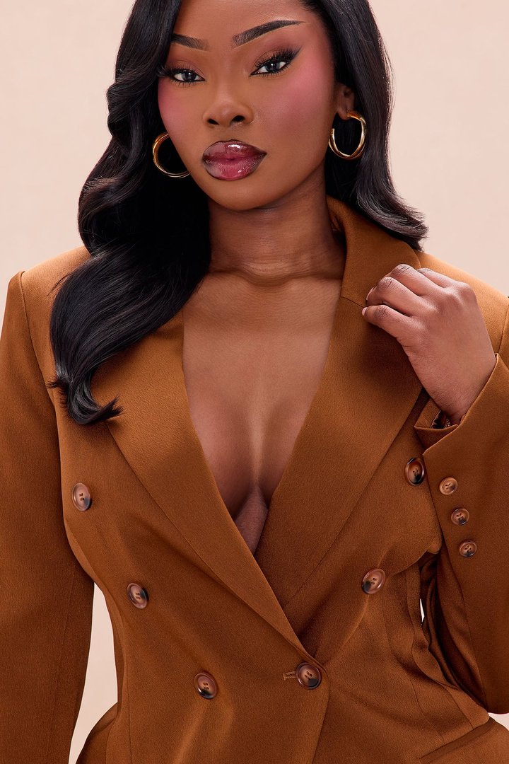 Indie Blazer Short Set - Chocolate