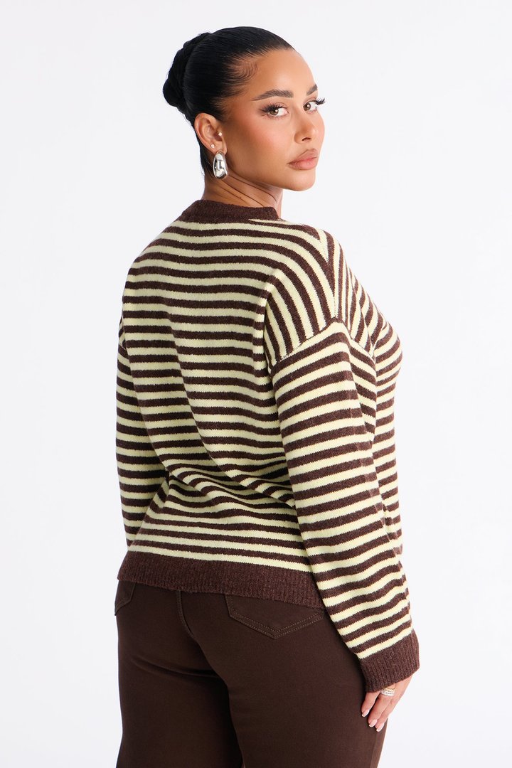 Little Moments Striped Sweater - Chocolate/Combo