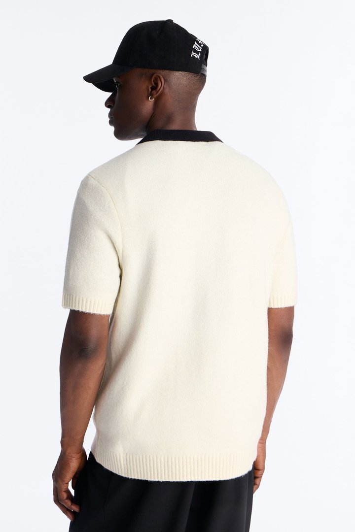 Cambridge Sweater Johnny Collar Polo - Cream