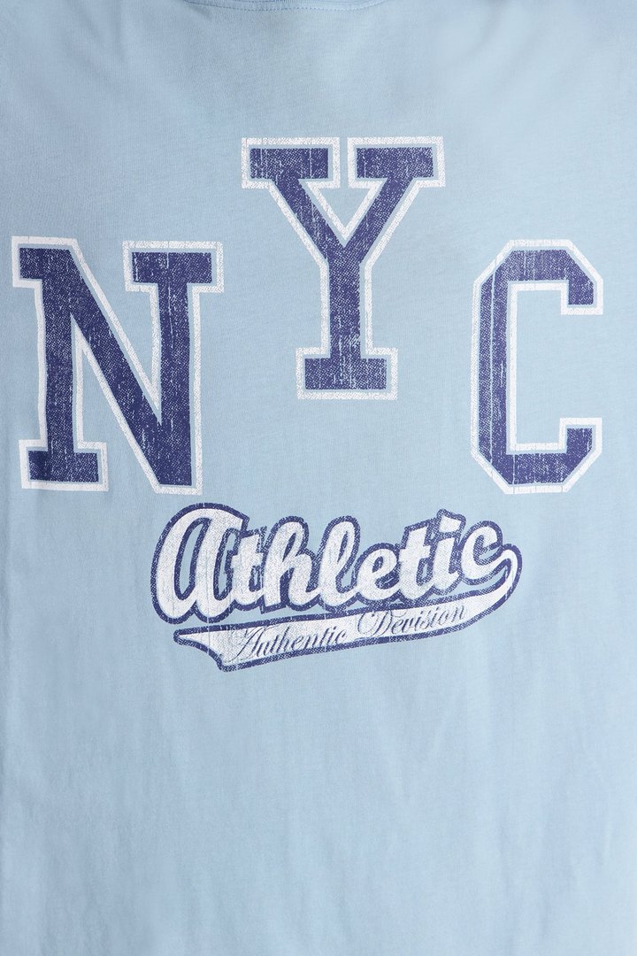 NYC Athletic Dept Oversized Short Sleeve Tee - Light Blue