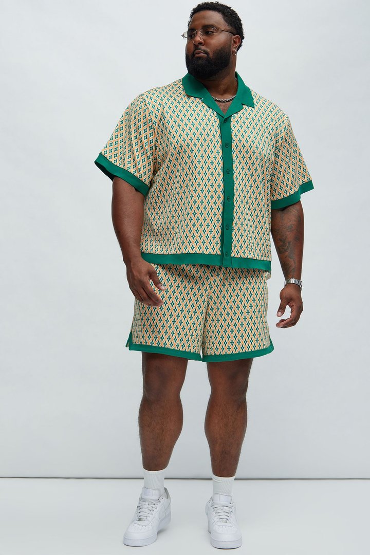 Rushmore Knit Shirt - Green/combo