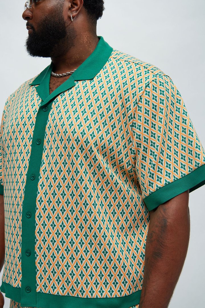 Rushmore Knit Shirt - Green/combo