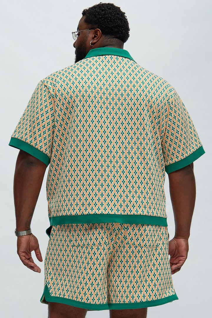 Rushmore Knit Shirt - Green/combo