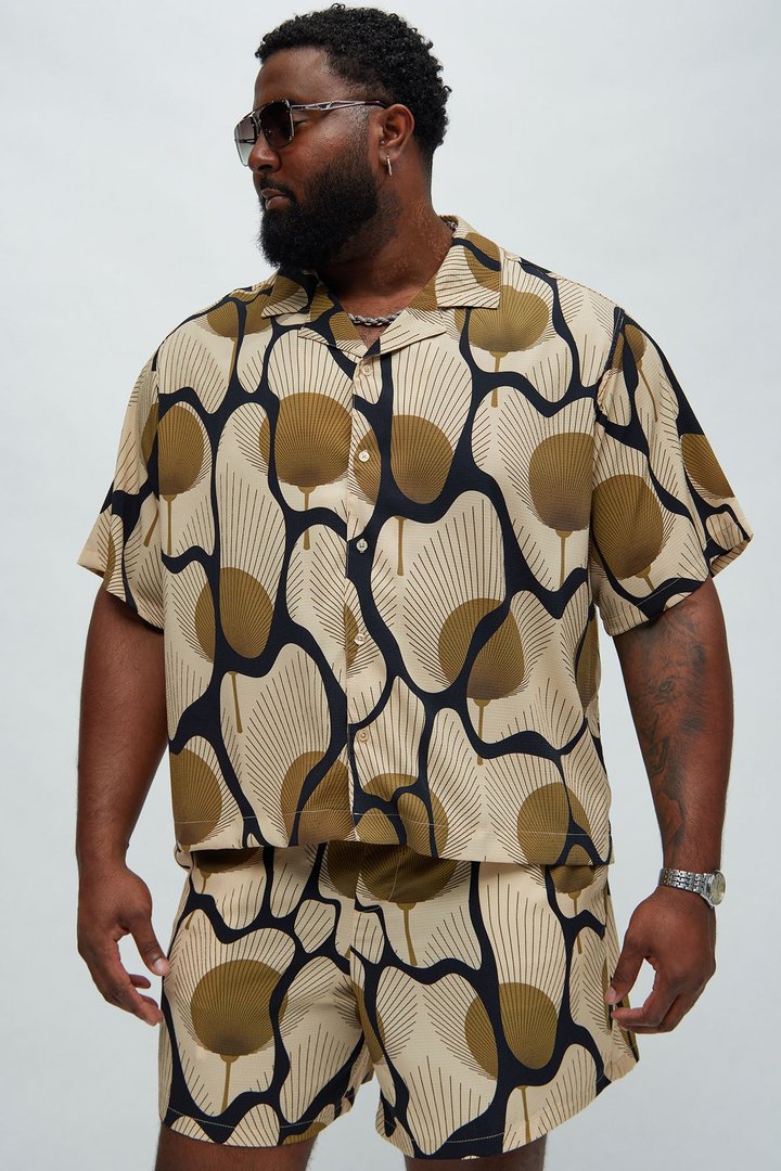 Sahara Textured Shirt - Tan/Multi