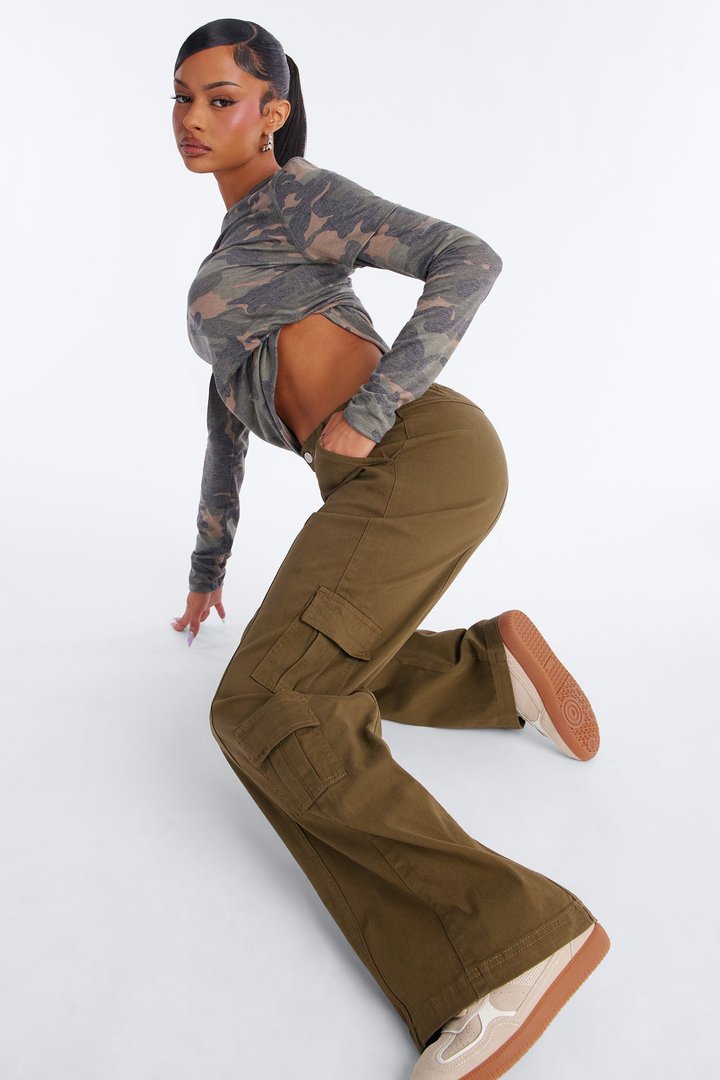 Berkely Washed Cargo Pant - Military Green