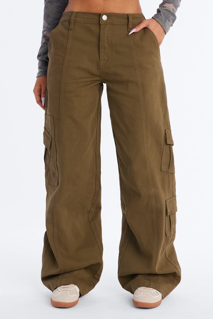 Berkely Washed Cargo Pant - Military Green