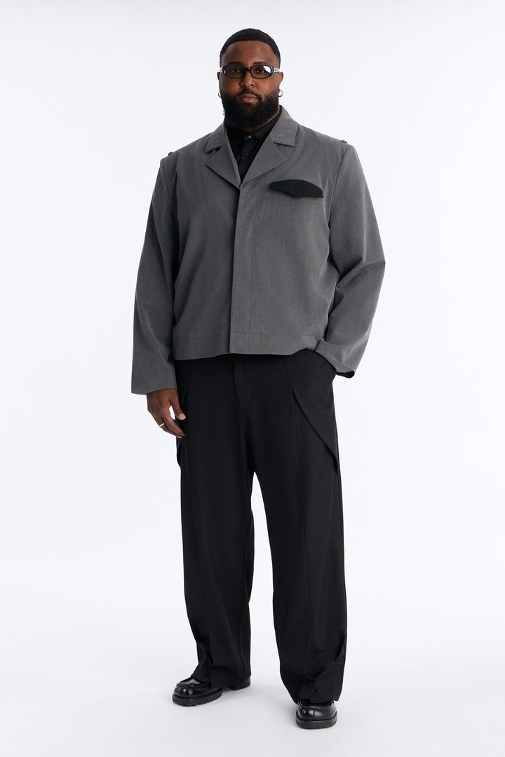 Merged Worlds Detailed Jacket - Charcoal