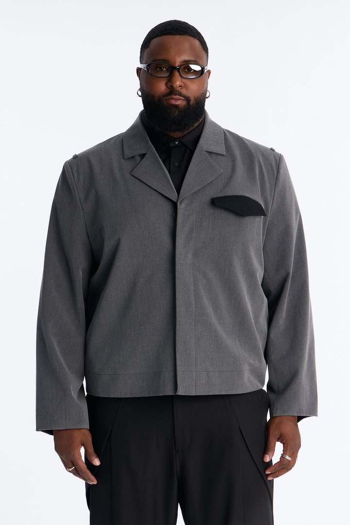 Merged Worlds Detailed Jacket - Charcoal