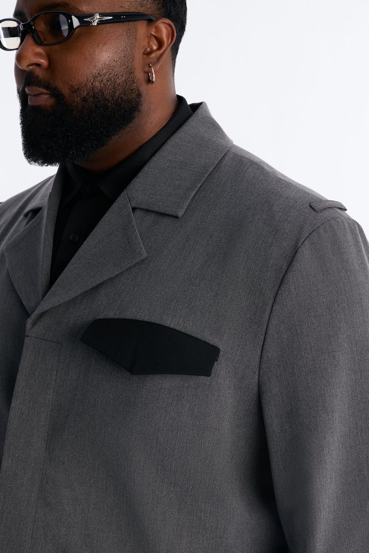Merged Worlds Detailed Jacket - Charcoal