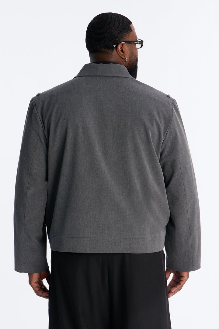 Merged Worlds Detailed Jacket - Charcoal