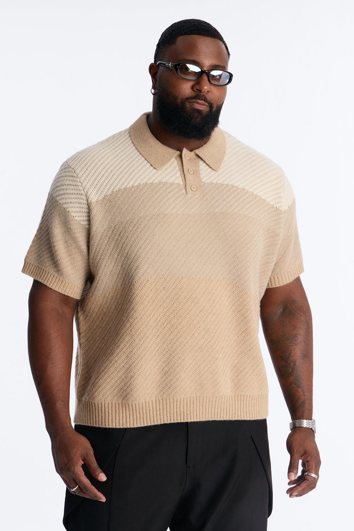 Atwater Sweater Polo - Tan