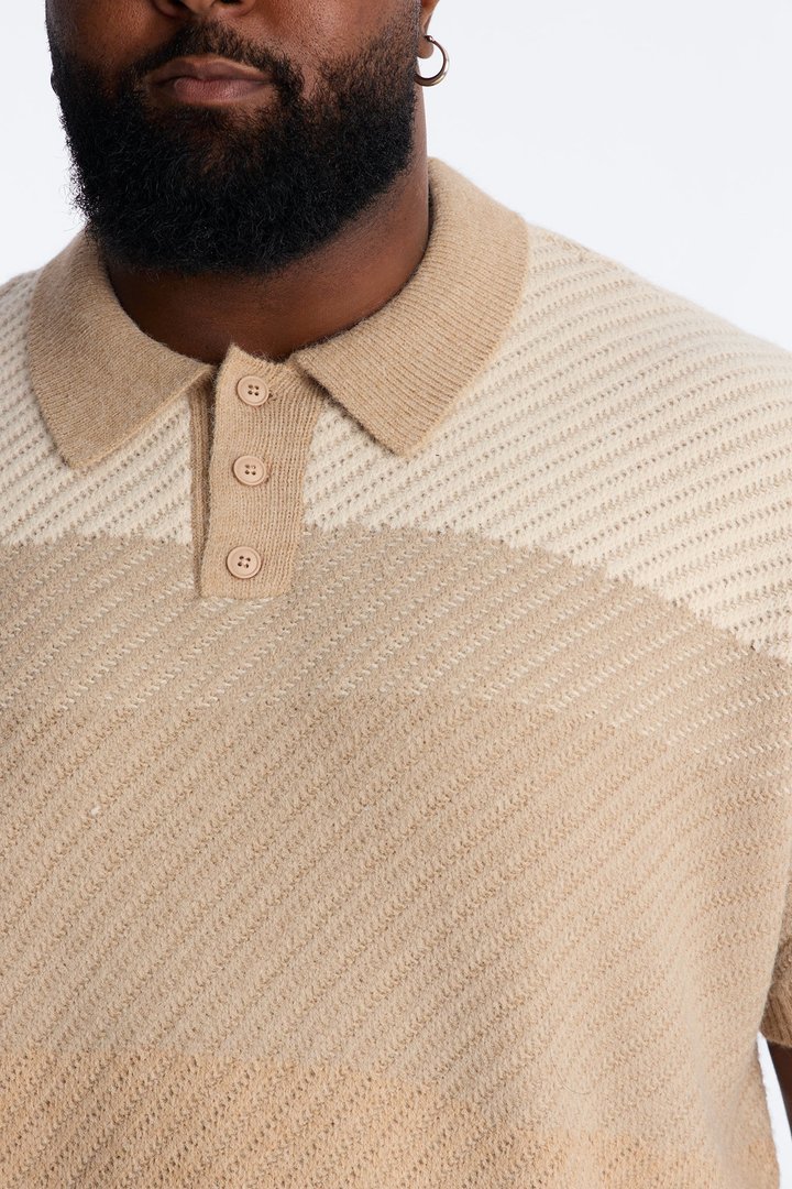 Atwater Sweater Polo - Tan