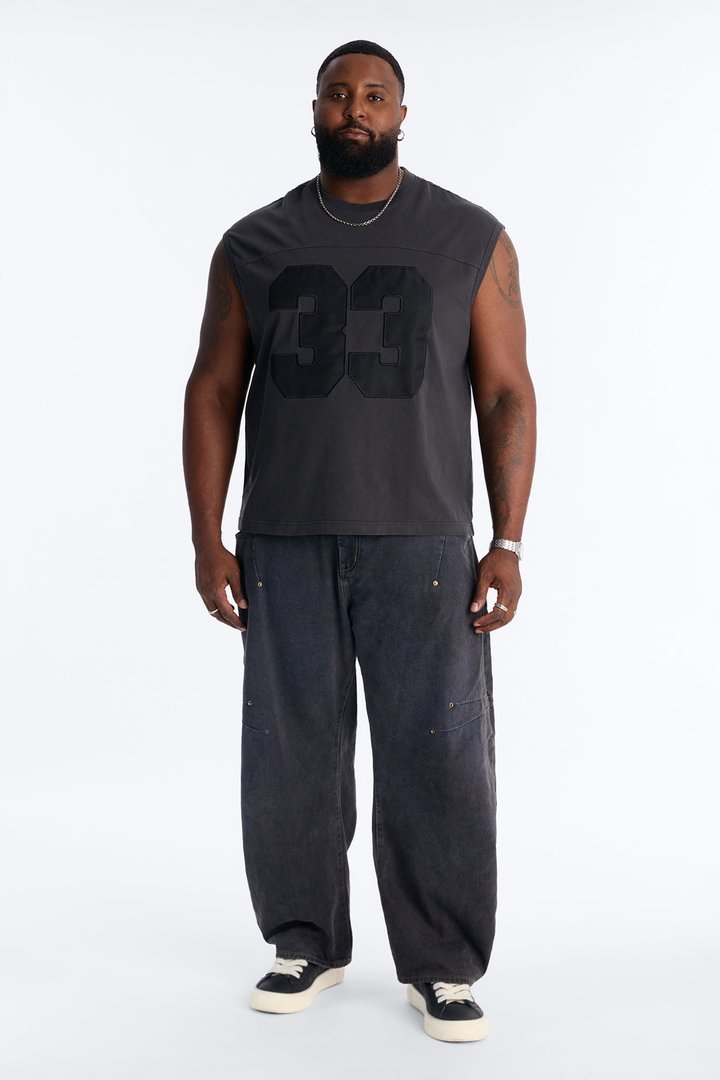 Lucky Number Muscle Tee - Black