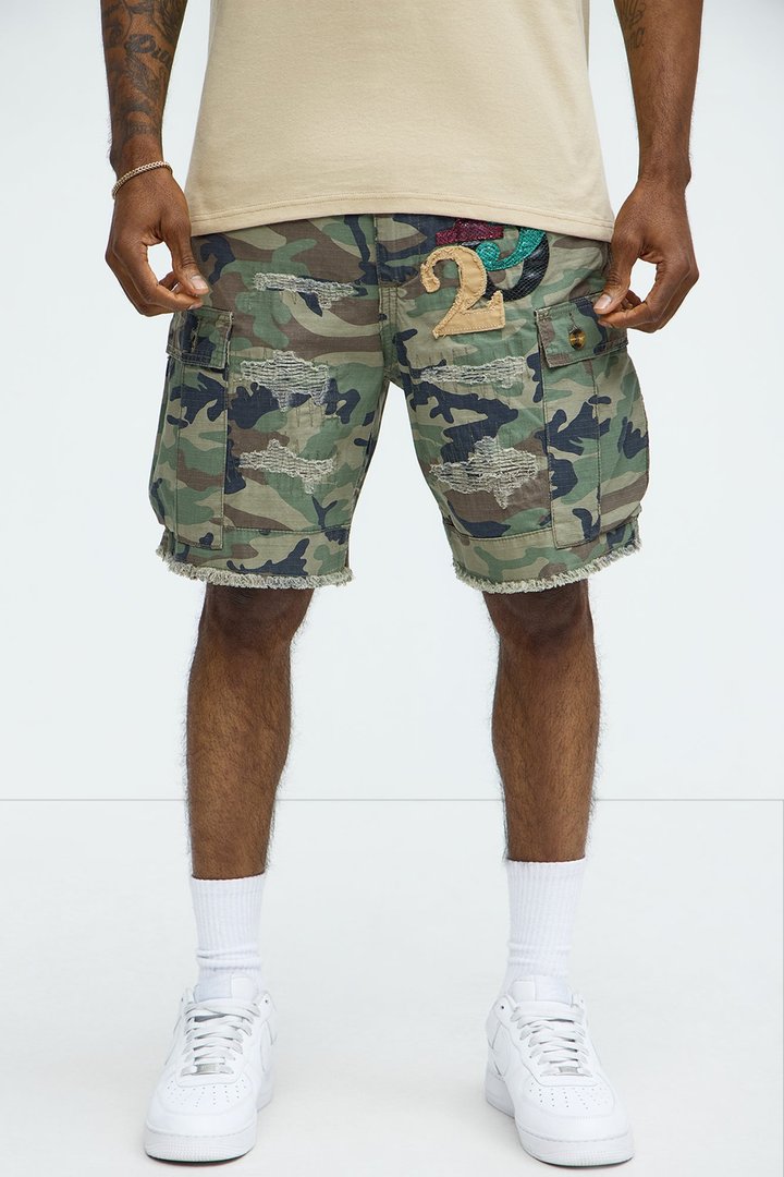 On Command Paint Splatter Camo Shorts - Camouflage